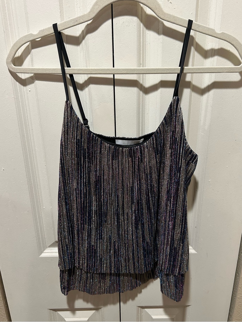 NWT Anthropologie Eri+Ali Metallic Mara Shimmer Pleated Top Party New Years , XS